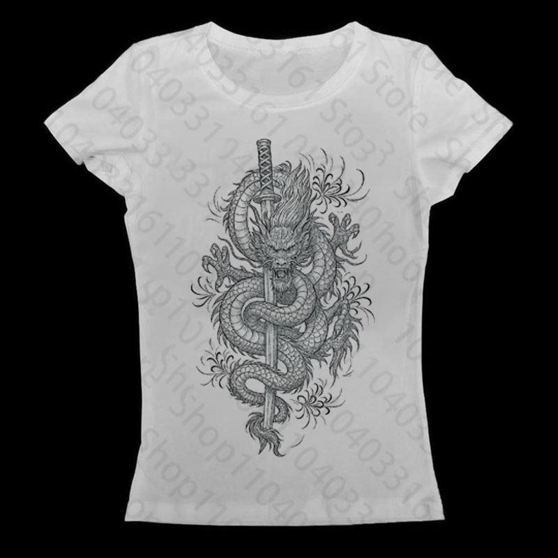 Y2K Graphic Baby Tee Crop - Zomer Gothic Emo Girl Slim Vintage