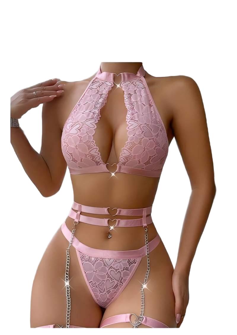 Lingerie - Sexy lingerie set push-up kanten kousenband
