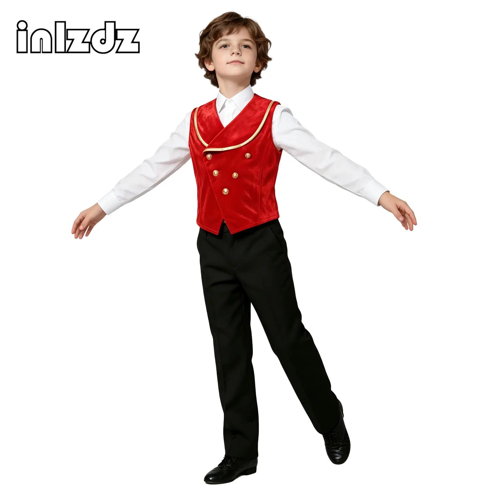 Dresses - Kinderen Jongens Middeleeuws fluwelen vest met