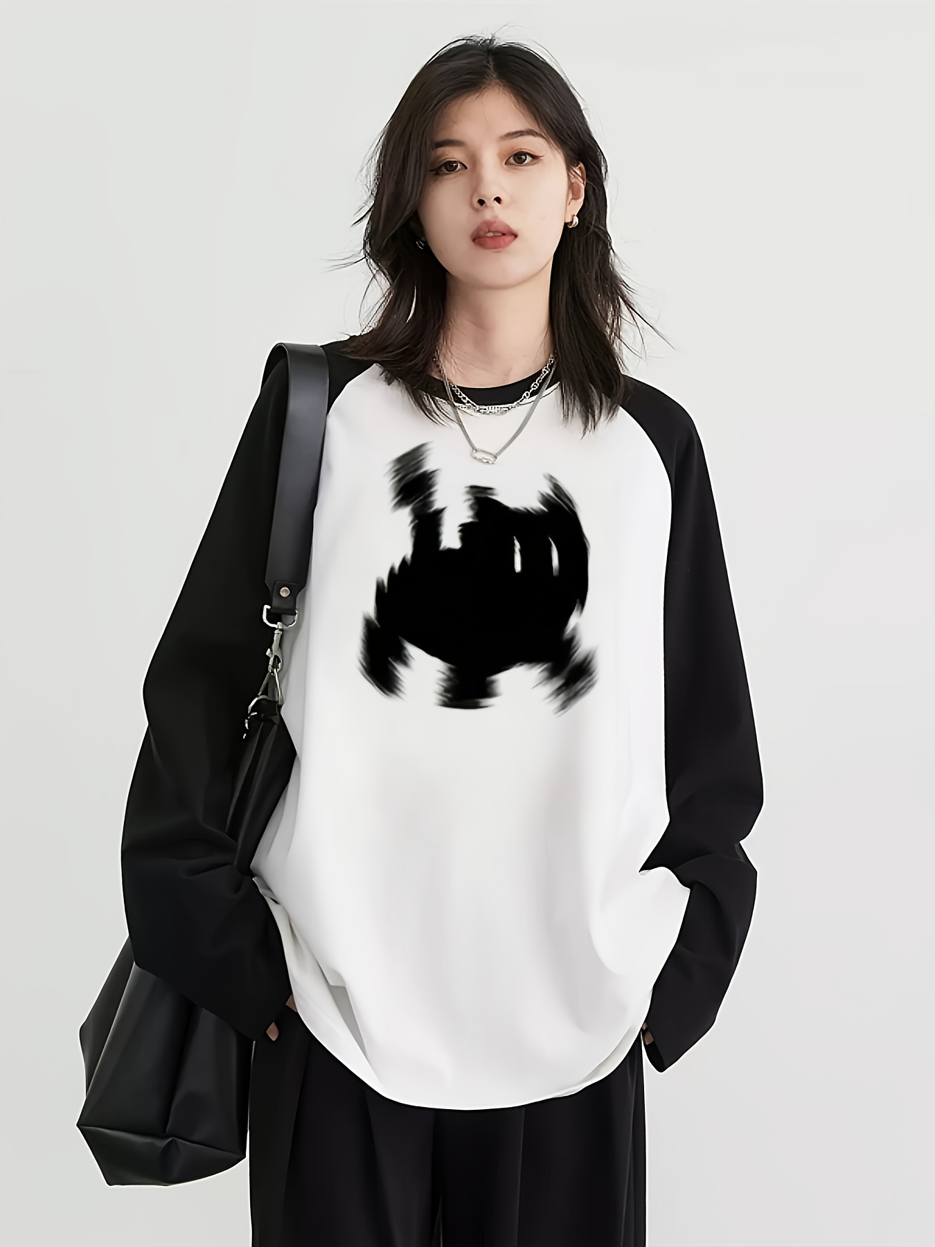 Blouses - Y2K Dames Raglan T-shirt met lange
