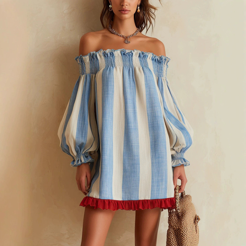 2026 Dames Off-the-Shoulder Ju - Off Shoulder Puff Sleeve Sundress recensie en prijs