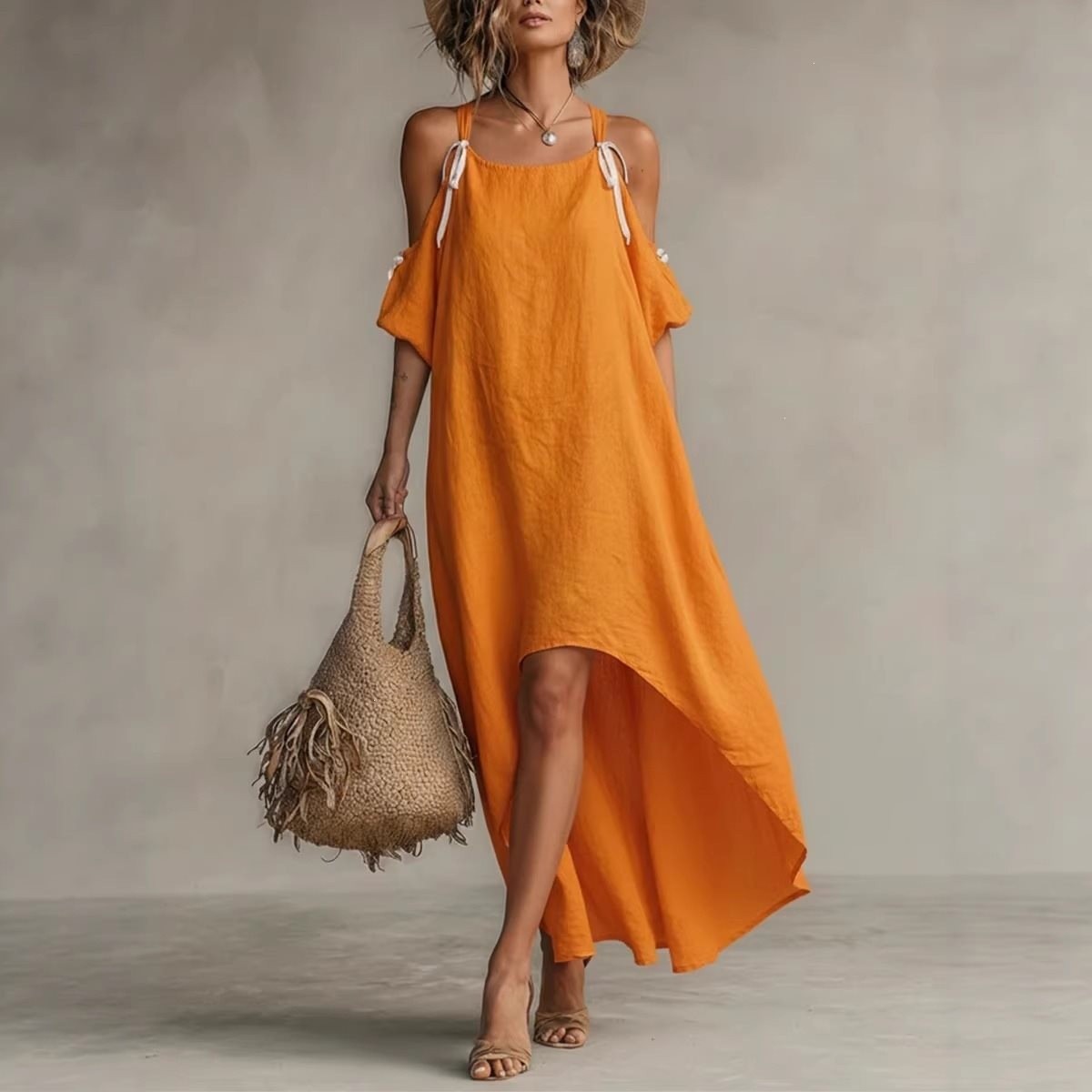 Zomerjurk voor dames met pofmo - Off Shoulder Puff Sleeve Sundress recensie en prijs