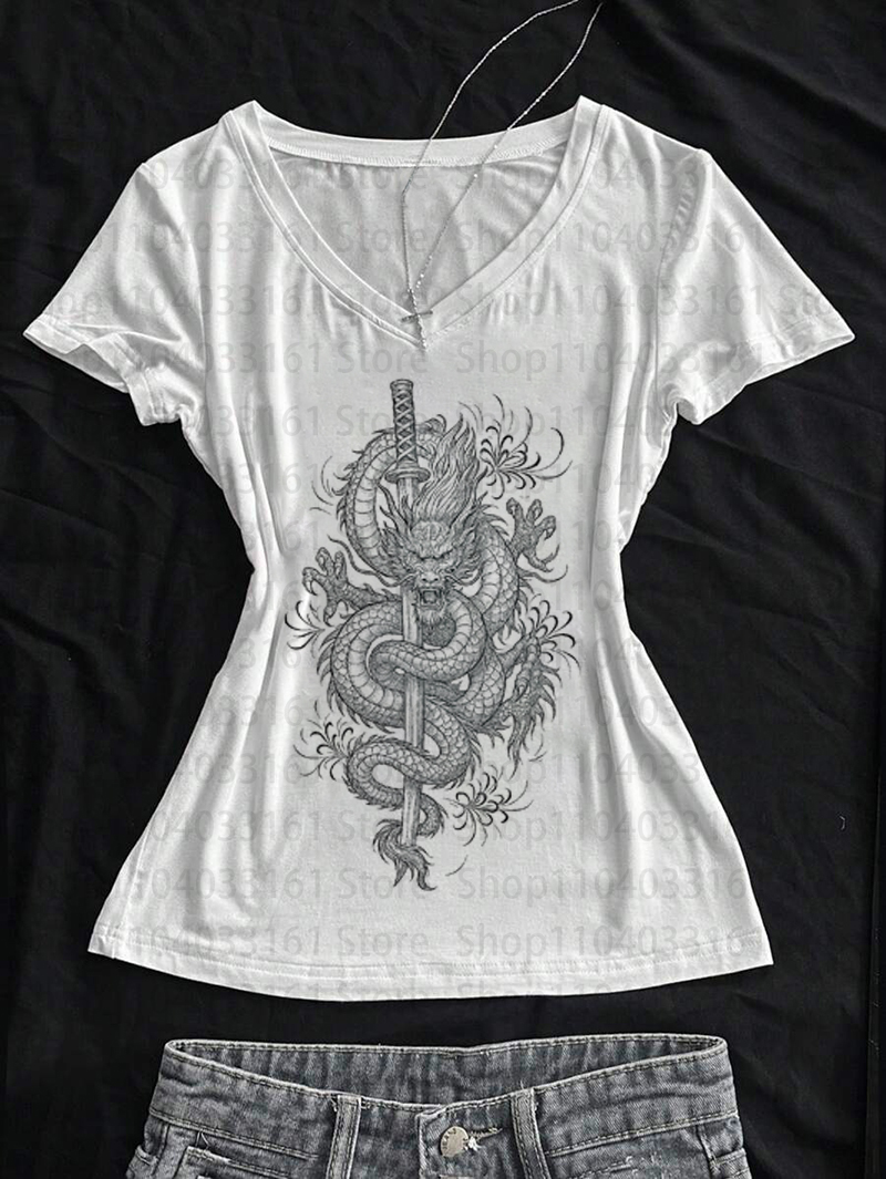 Zomer Gothic Emo Girl Slim Vin - Y2K Graphic Baby Tee Crop recensie en prijs