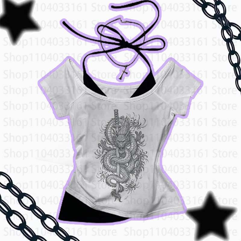 Zomer Gothic Emo Girl Slim Vin - Y2K Graphic Baby Tee Crop recensie en prijs