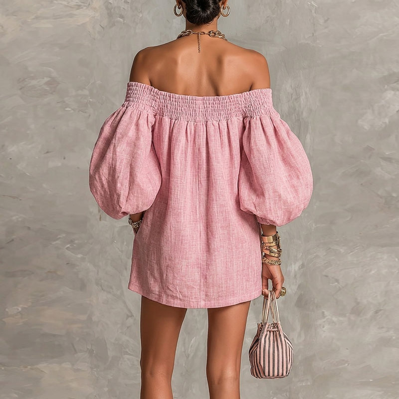 2026 Zomer Nieuwe Off Schouder - Off Shoulder Puff Sleeve Sundress recensie en prijs