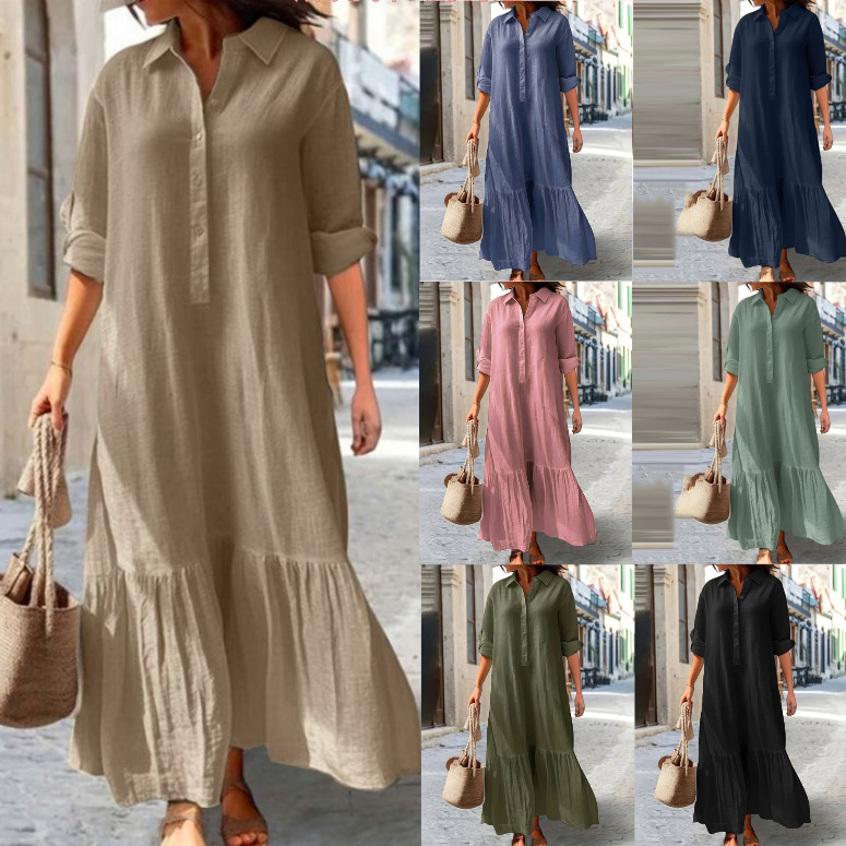 2025, linnen overhemdjurk voor - Casual Loose Linen Shirt Dress recensie en prijs