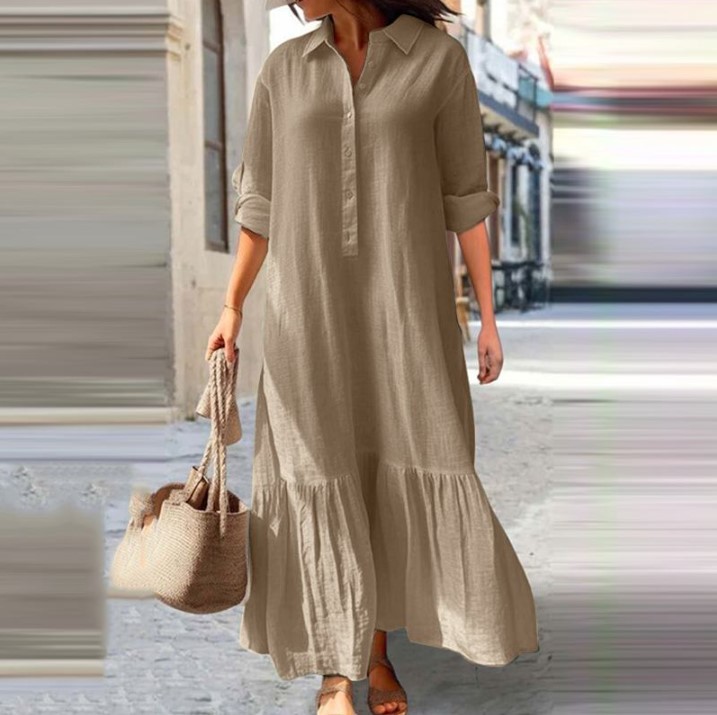 2025, linnen overhemdjurk voor - Casual Loose Linen Shirt Dress recensie en prijs