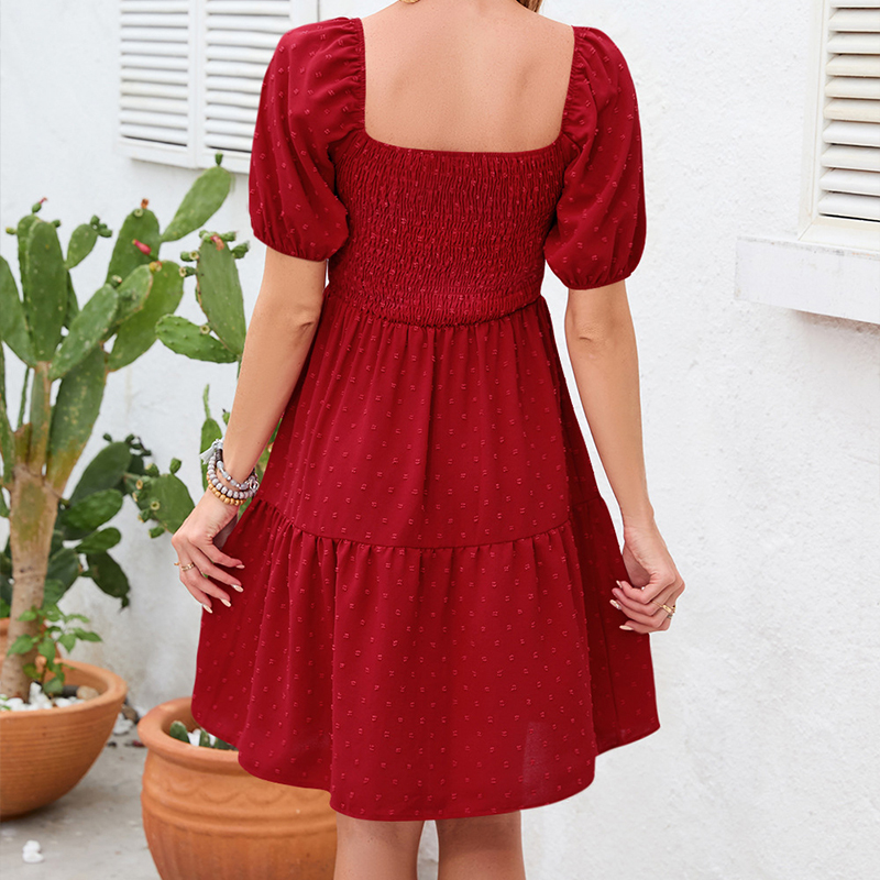 Elegante dames zomerjurk met k - Off Shoulder Puff Sleeve Sundress recensie en prijs