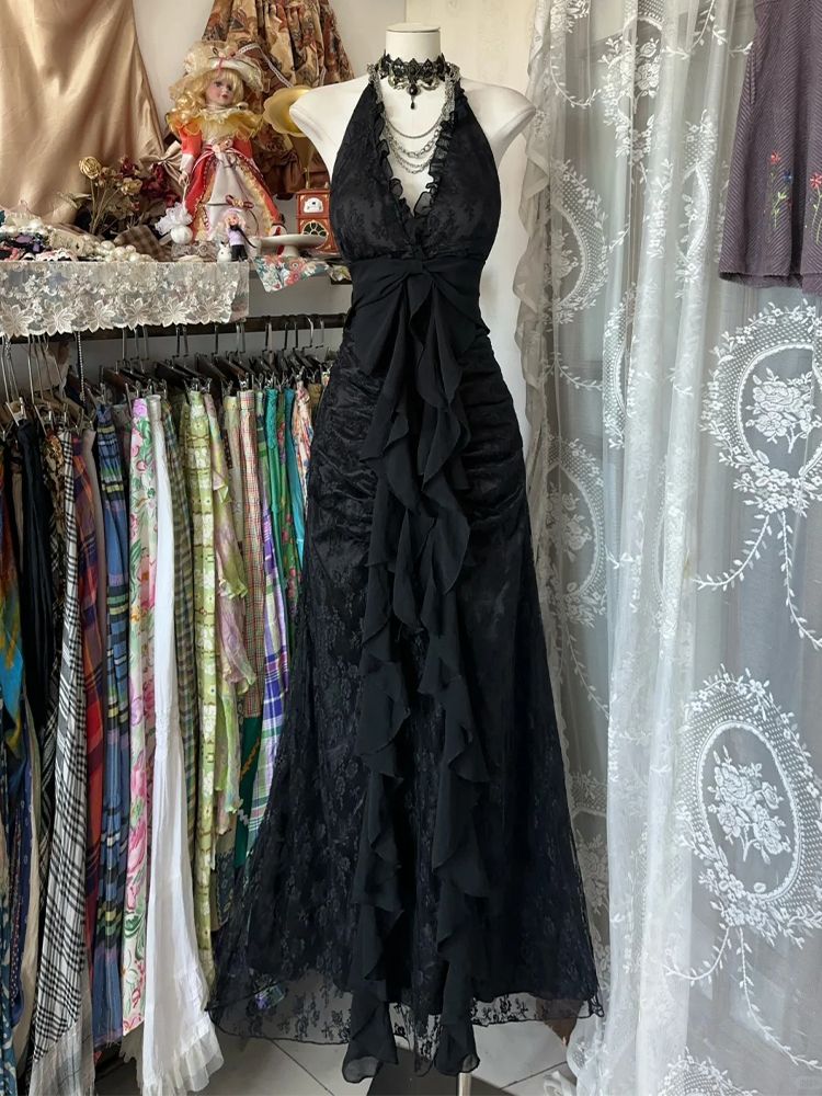 Y2k Vintage Halter Mouwloze Ju - Y2K Backless Halter Mini Dress recensie en prijs