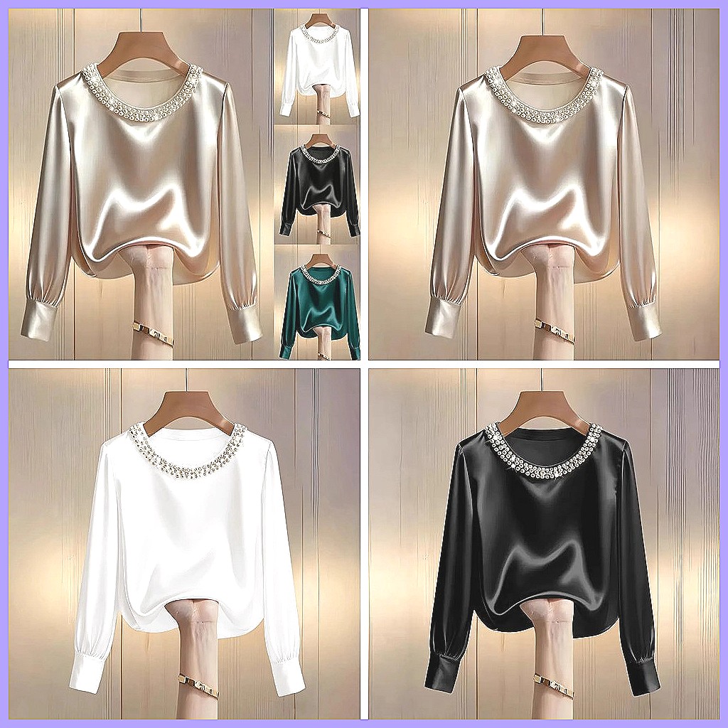 Elegante satijnen blouse met k - Blouses recensie en prijs