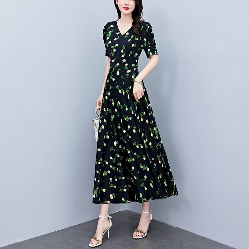 Zomerjurk met korte mouwen, bo - French Vintage Floral Midi Dress recensie en prijs