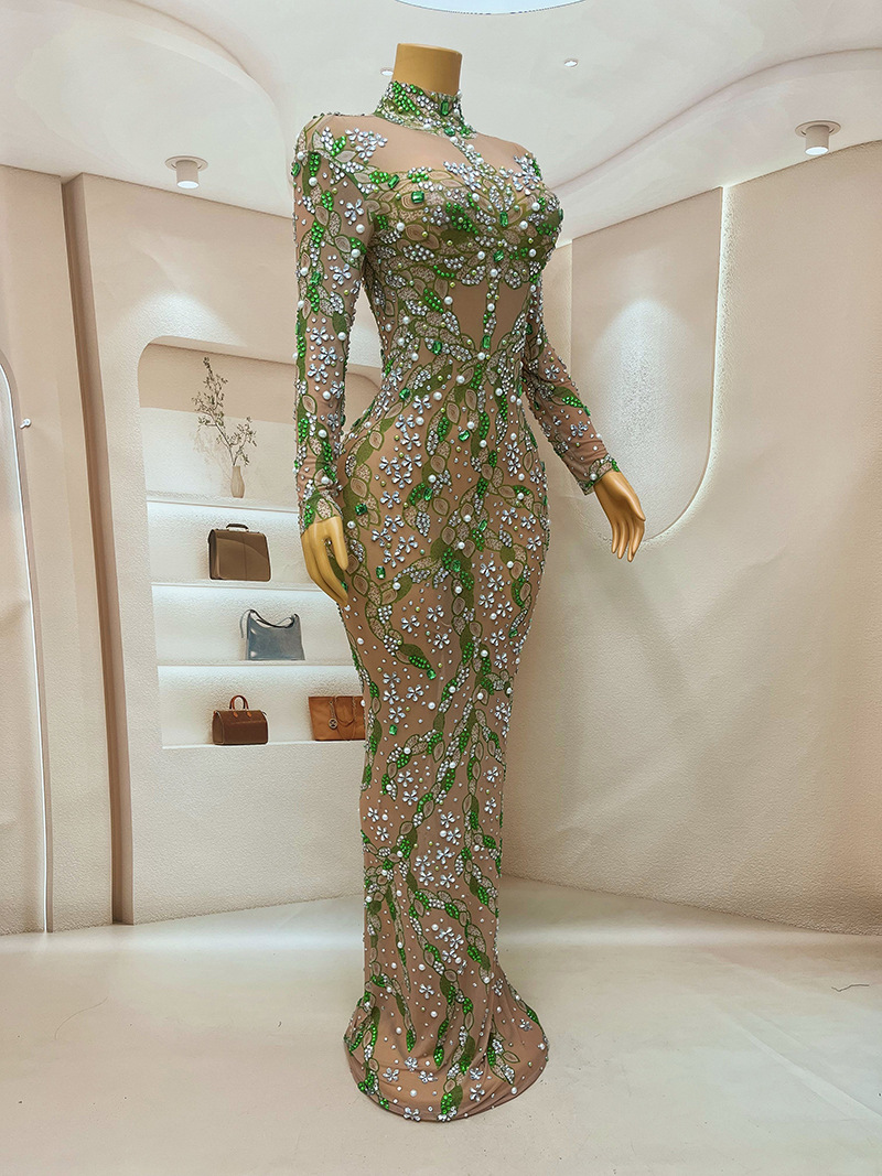 Een Prachtige Avondjurk Lange  - Sparkly Rhinestone Club Party Dress recensie en prijs