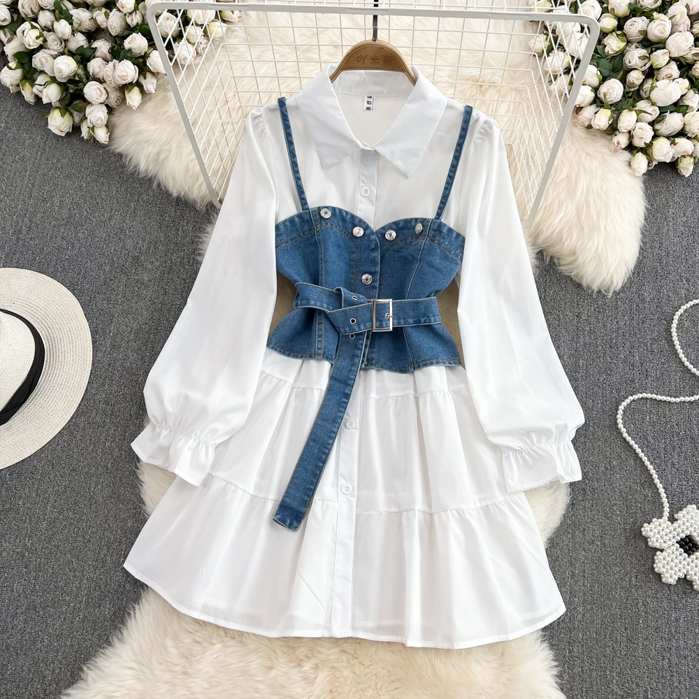 Retro Hong Kong stijl lange mo - Korean Style A Line Shirt Dress recensie en prijs