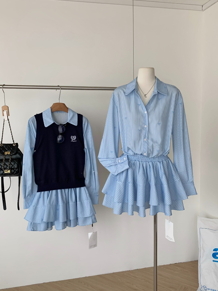 Lente Herfst Koreaanse Mode Co - Korean Style A Line Shirt Dress recensie en prijs