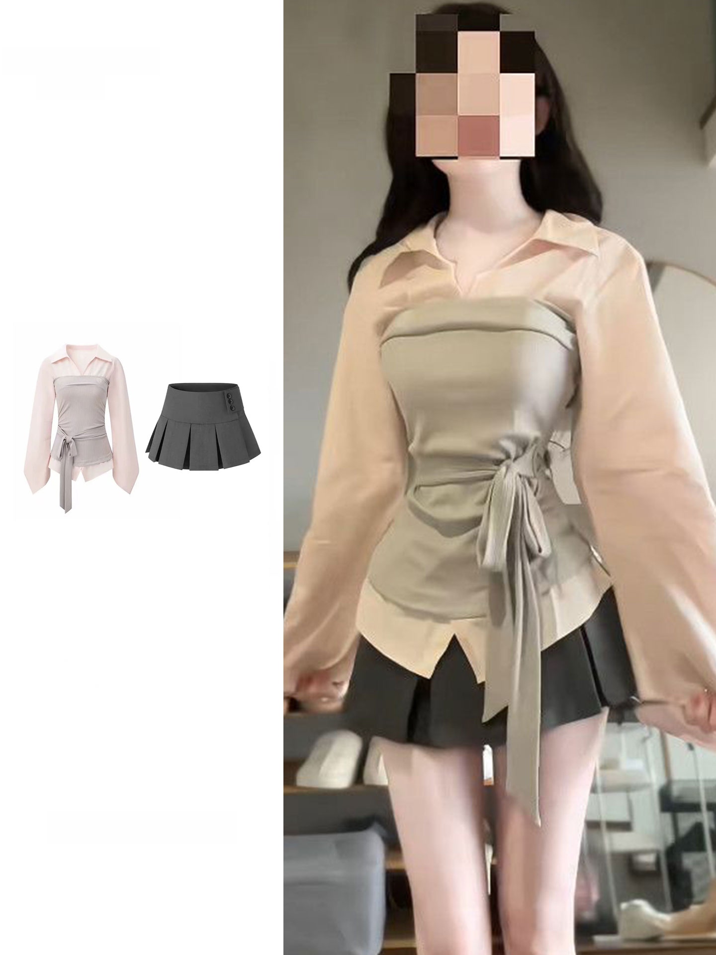 Dames plus size Koreaanse stij - Korean Style A Line Shirt Dress recensie en prijs