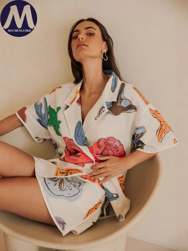 Zomerse tweedelige outfits voo - Casual Loose Linen Shirt Dress recensie en prijs
