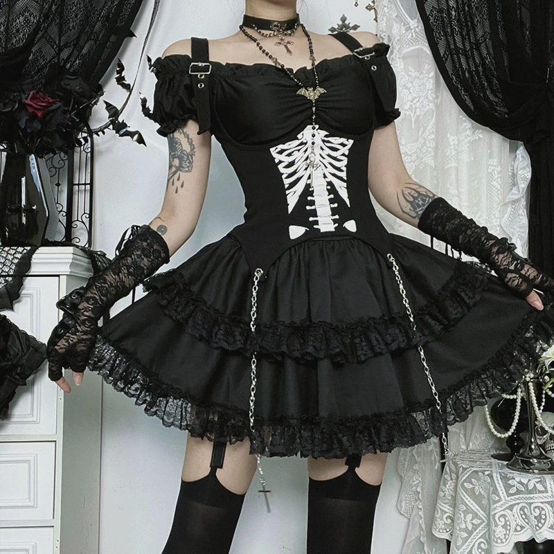 Goth Dark E-girl Kawaii Kant S - Y2K Backless Halter Mini Dress recensie en prijs